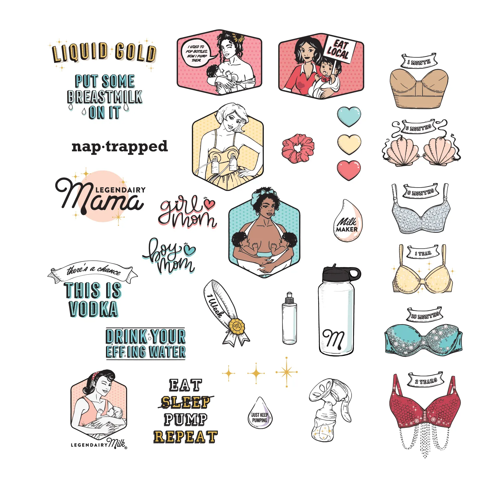 Breastfeeding Sticker Pack