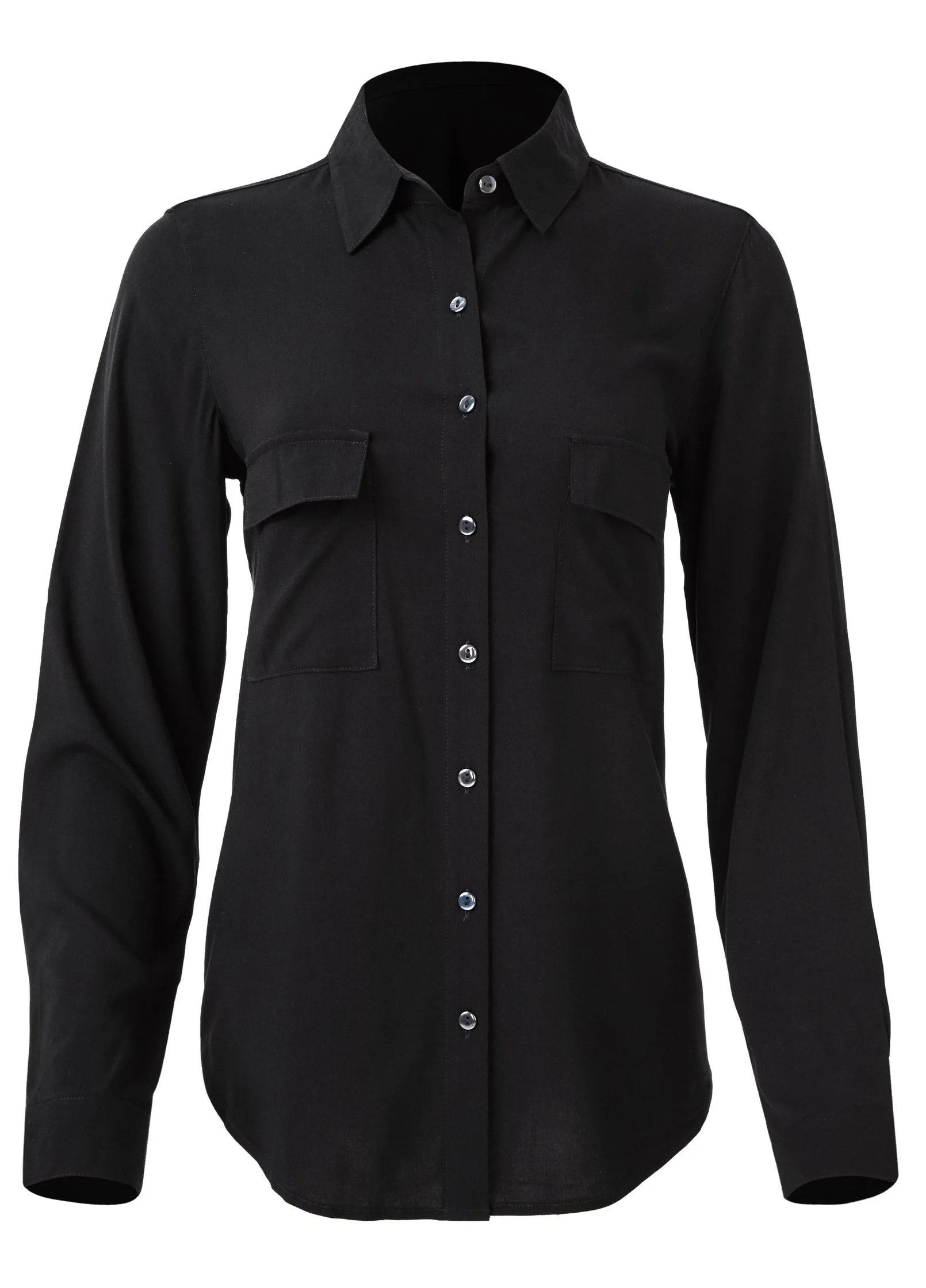 Button-Up Blouse - Black