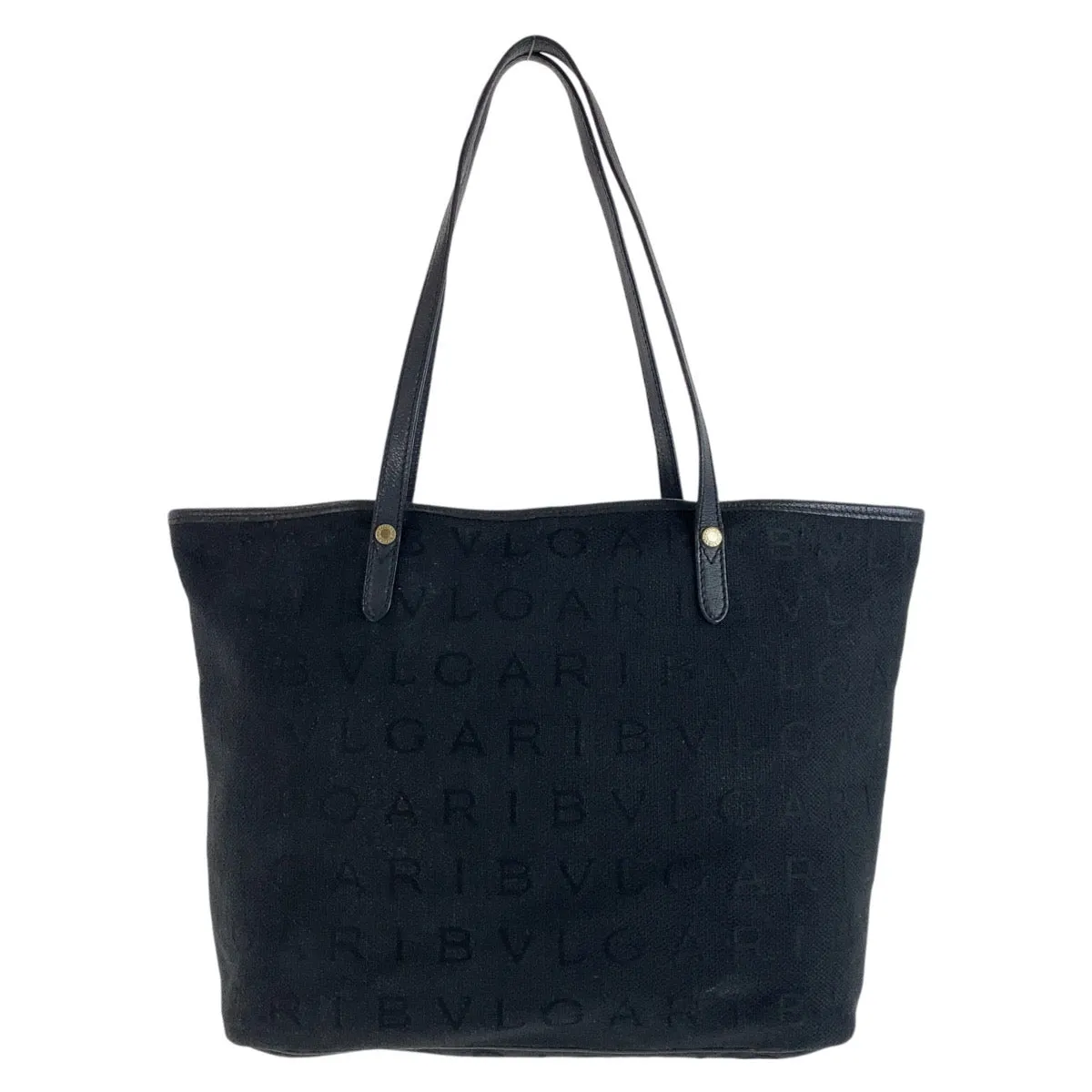 Bvlgari Canvas/Leather Logo Mania Tote Bag