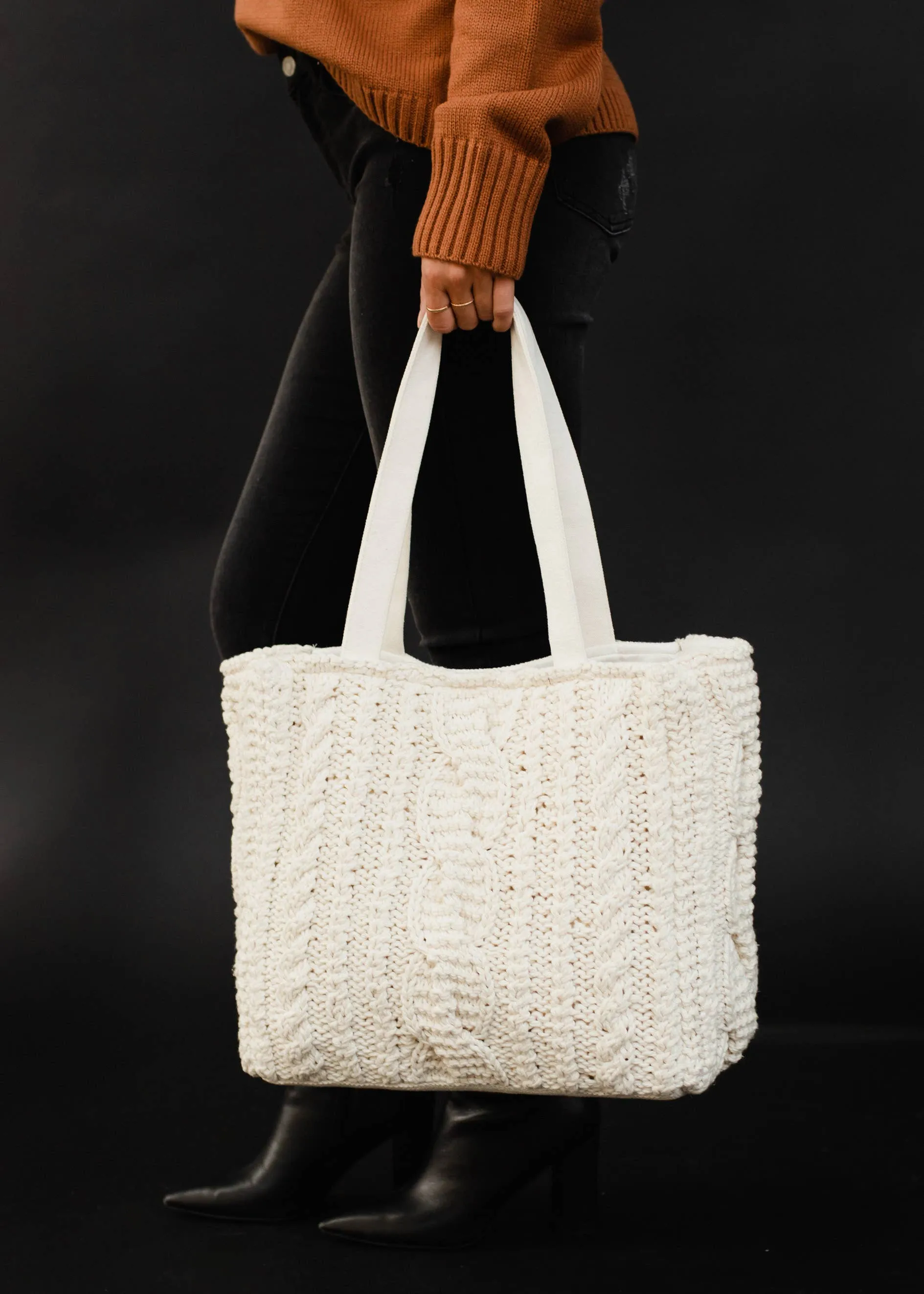 Cable Knit Tote *Multiple Colors Available*