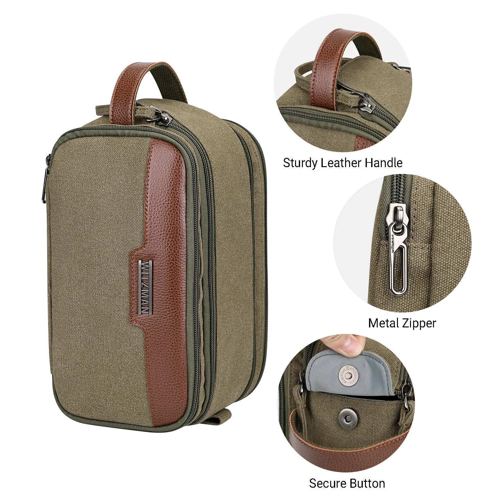 Canvas Toiletry Bag for Men Hanging Dopp Kit