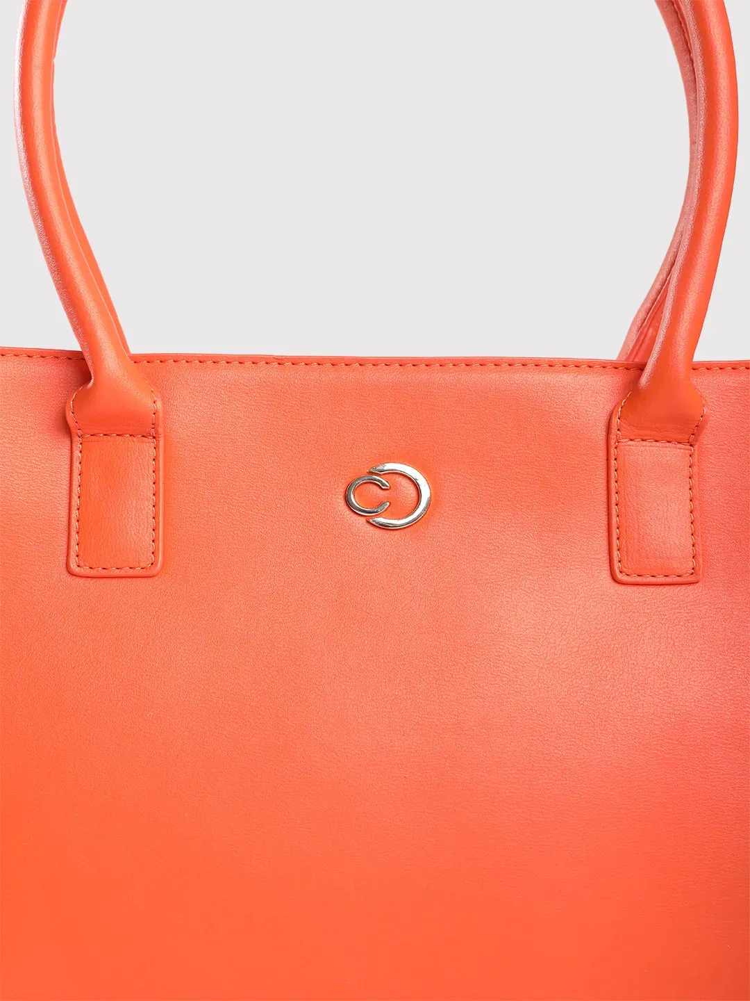 Caprese Milan Satchel Medium Solid Women'S Handbag Orange