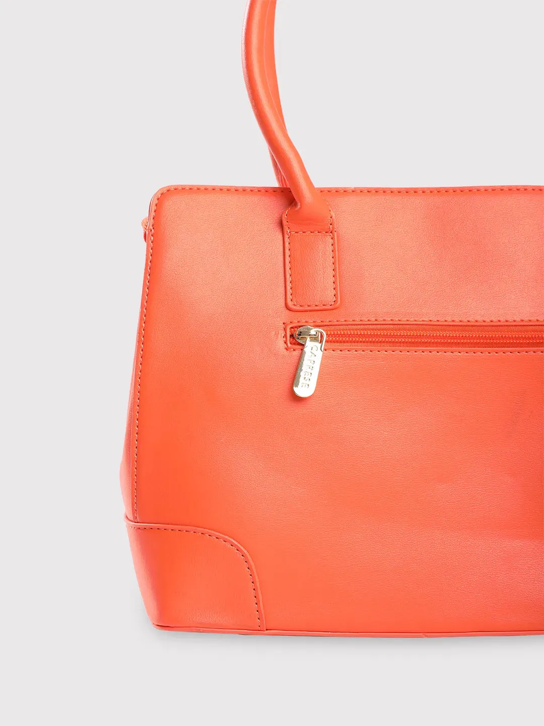 Caprese Milan Satchel Medium Solid Women'S Handbag Orange