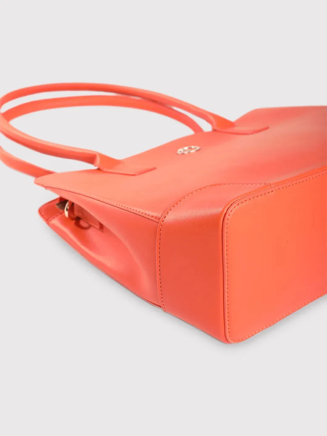 Caprese Milan Satchel Medium Solid Women'S Handbag Orange