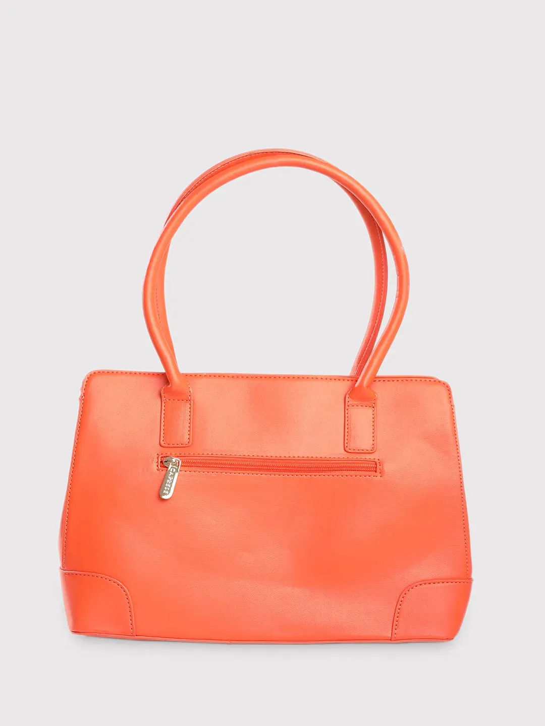 Caprese Milan Satchel Medium Solid Women'S Handbag Orange