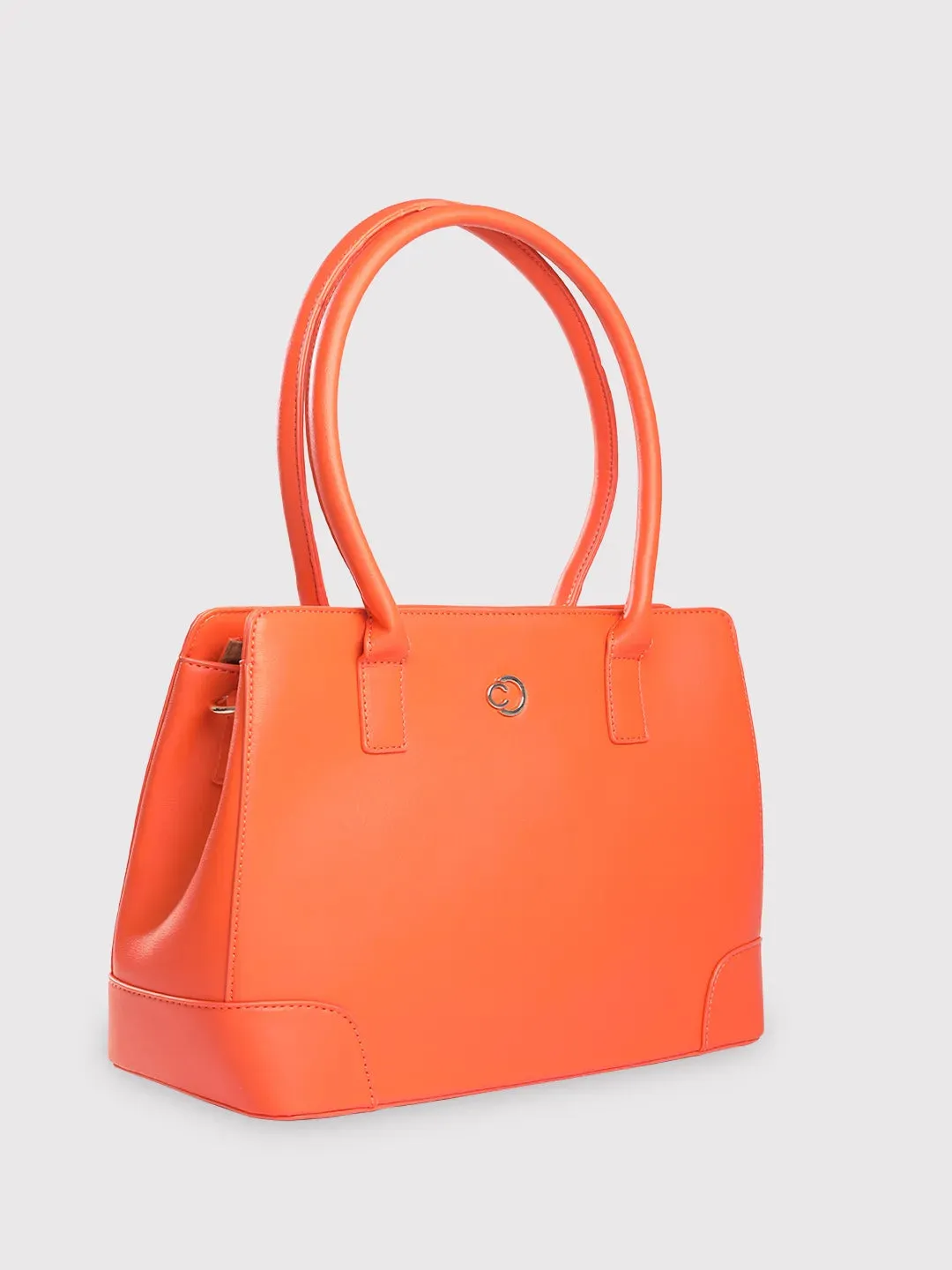 Caprese Milan Satchel Medium Solid Women'S Handbag Orange