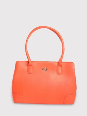 Caprese Milan Satchel Medium Solid Women'S Handbag Orange