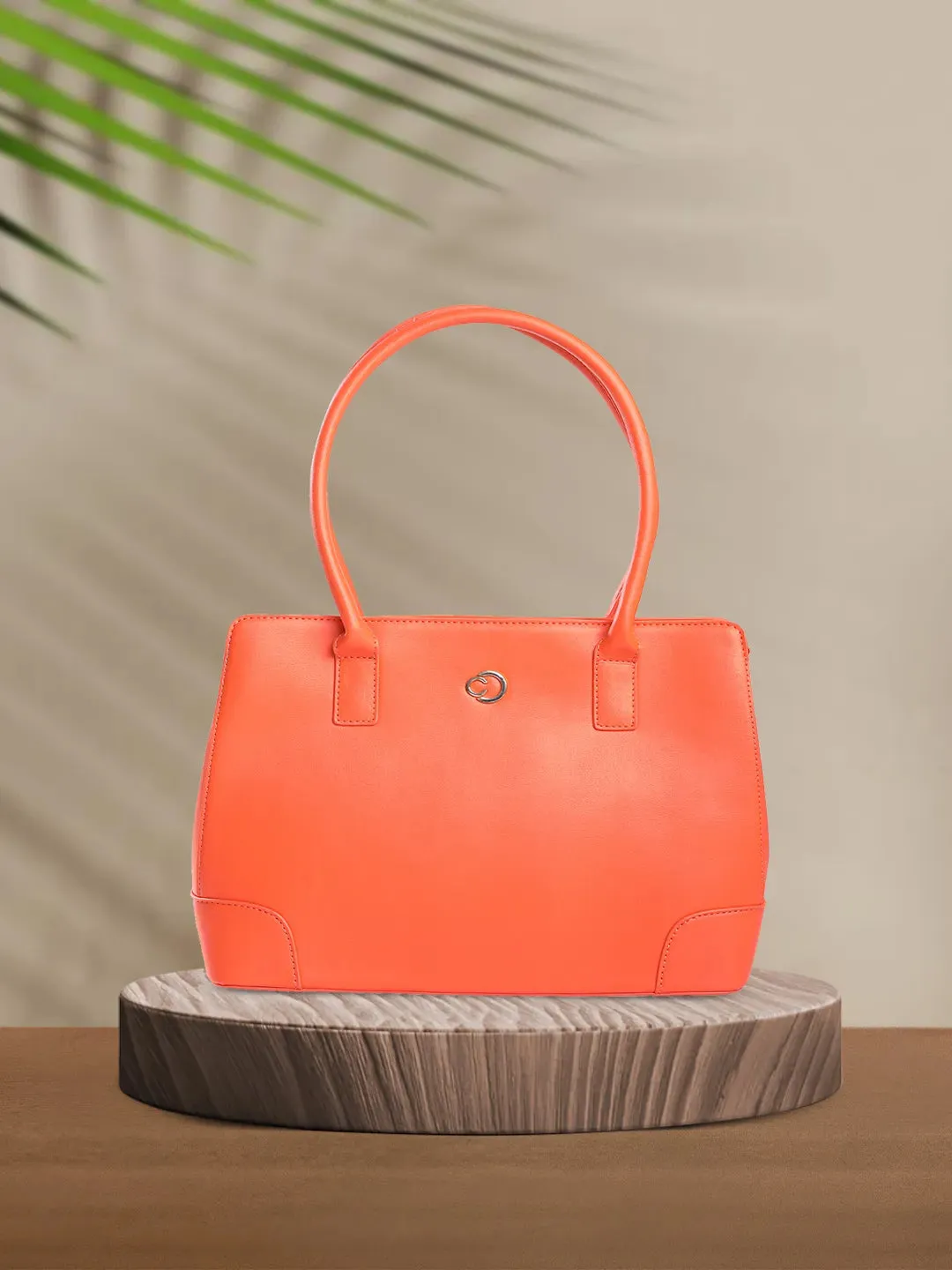 Caprese Milan Satchel Medium Solid Women'S Handbag Orange