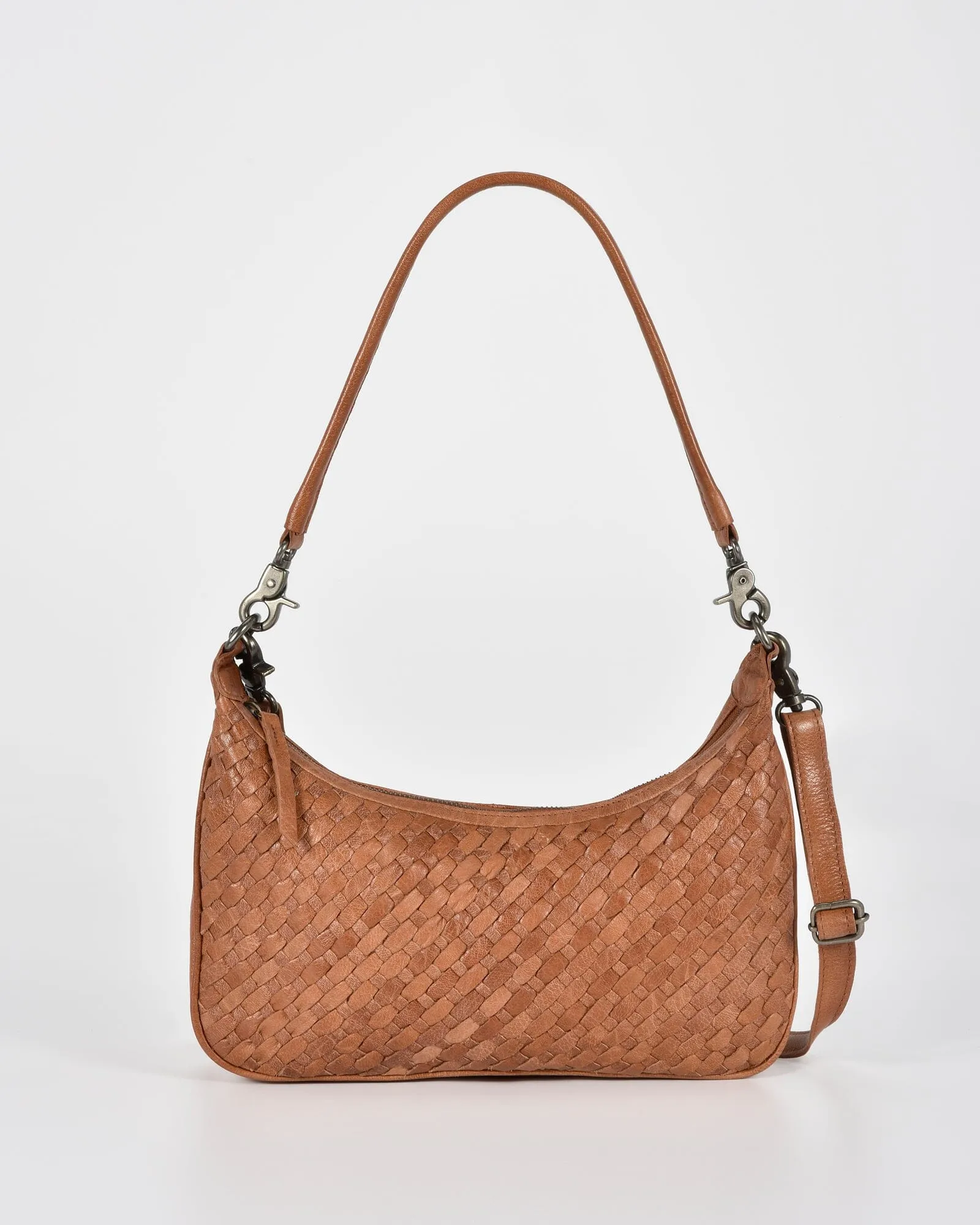 COBB & CO Hughes Woven Leather Shoulder Bag