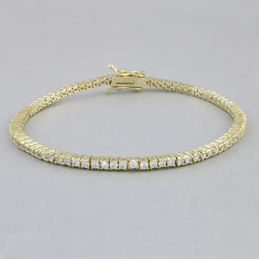 Cobblestone EUGENIE RHODIUM PLATED TENNIS BRACELET