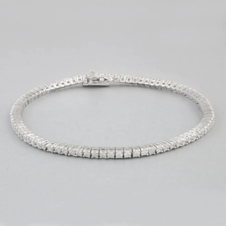 Cobblestone EUGENIE RHODIUM PLATED TENNIS BRACELET