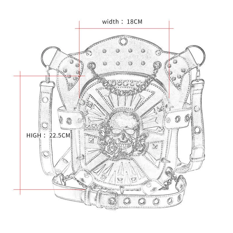 Convertible Skull Design Shoulder Waist Leg Bag