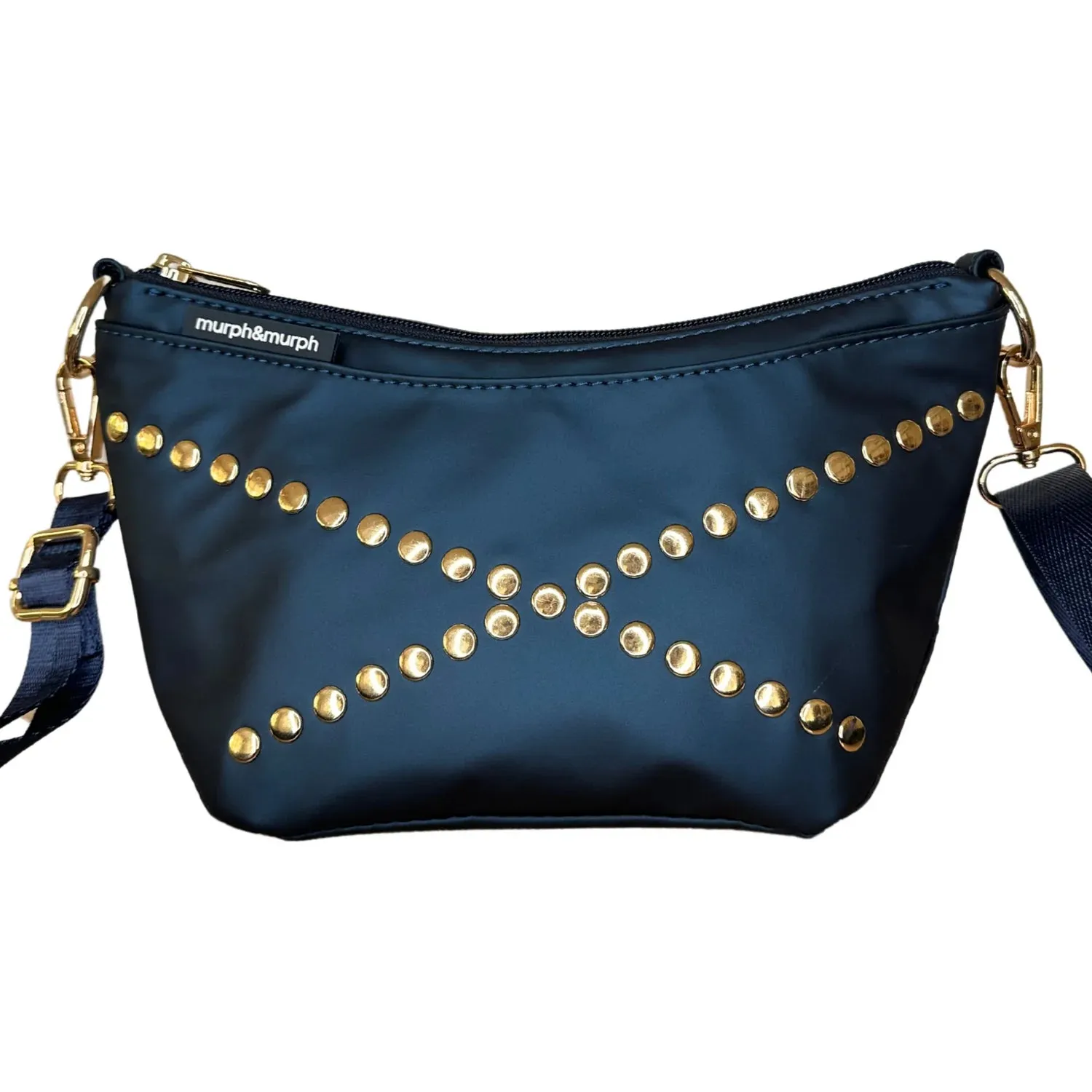 COVE PETITE BAG | Mia Navy x Gold Studs