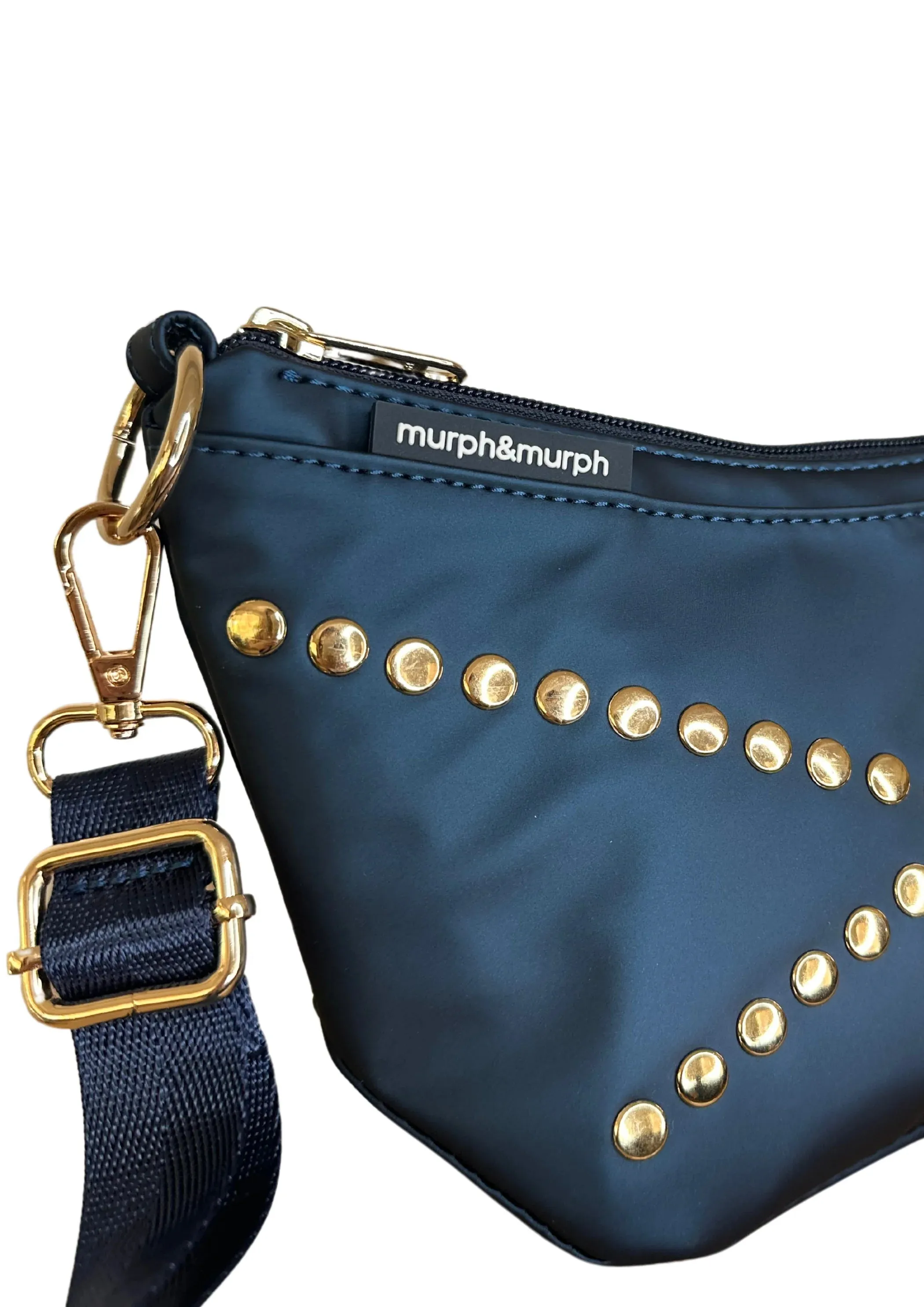 COVE PETITE BAG | Mia Navy x Gold Studs