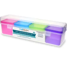 Craft Storage: Mini Organizer Box Set 4pc in Lrg Box 24x6x5.2cm-