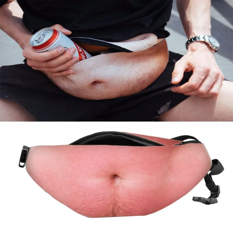 Creative Funny Anti-harassment Artificial Beer Belly Shape Outdoor Bags, Multifunctional Portable Unisex Sports Belly Waist Bag