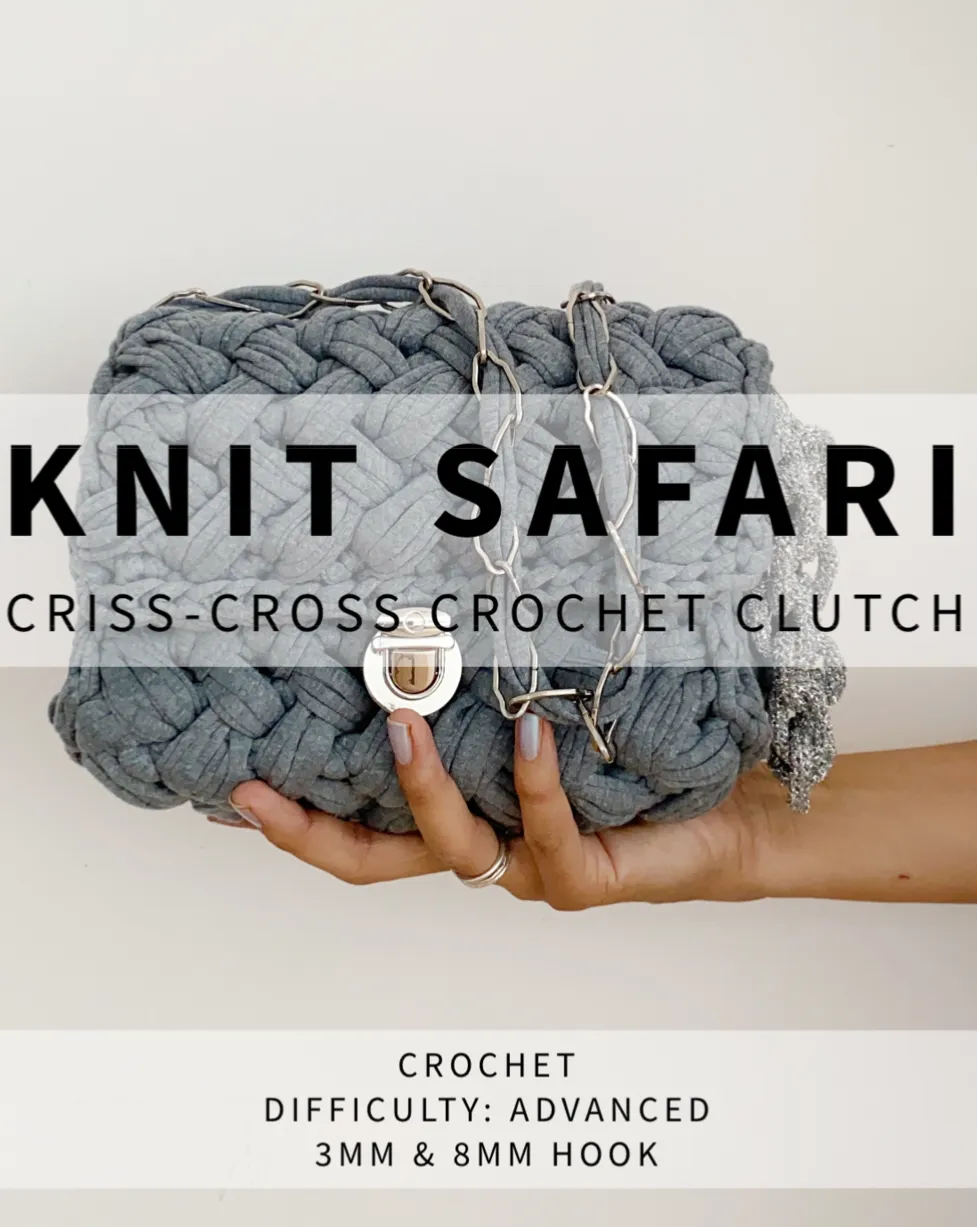 Cross-Cross Crochet Clutch - Downloadable Chunky Crochet Pattern