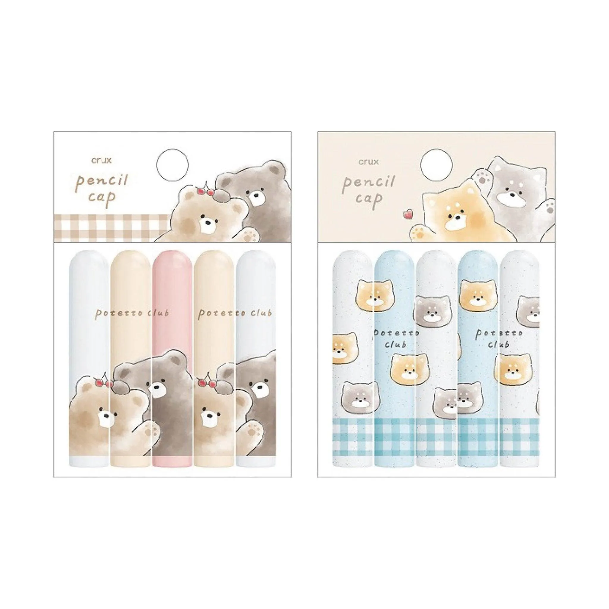 CRUX 10229 hand-painted cute animal pattern modeling Potetto Club five into the pencil cover modeling pencil cover