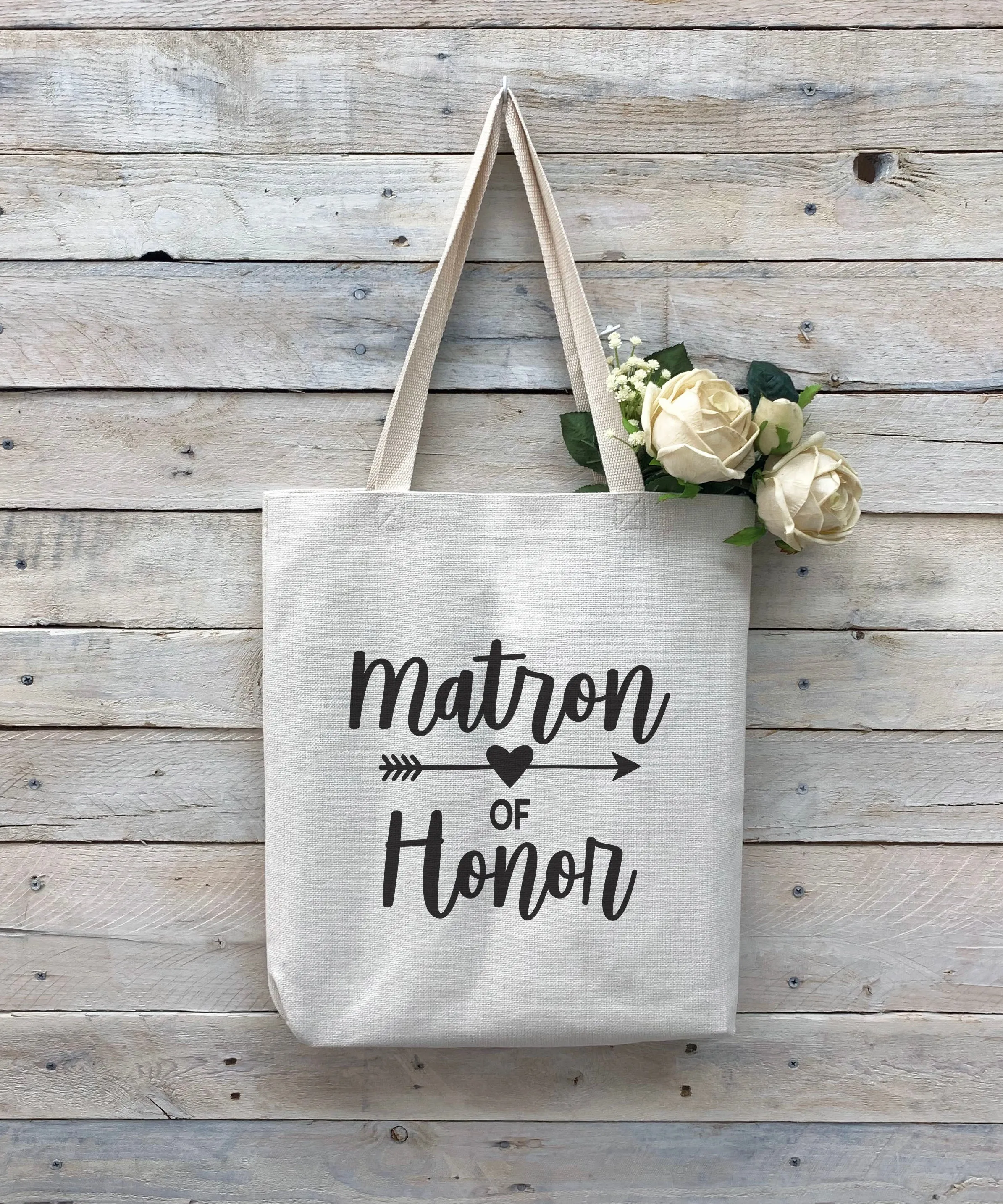 Custom Matron of Honor Tote Bag, Linen Bag, Personalized Tote Bag "Matron of Honor"