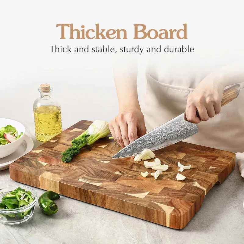 Cutting Board Double-sided Premium Acacia Wood Splicing Chopping Board