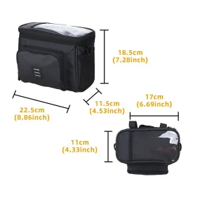 Cycling Bike Insulated Cooler Bag MTB Bicycle Handlebar Front Bag Basket Pannier Shoulder Bag