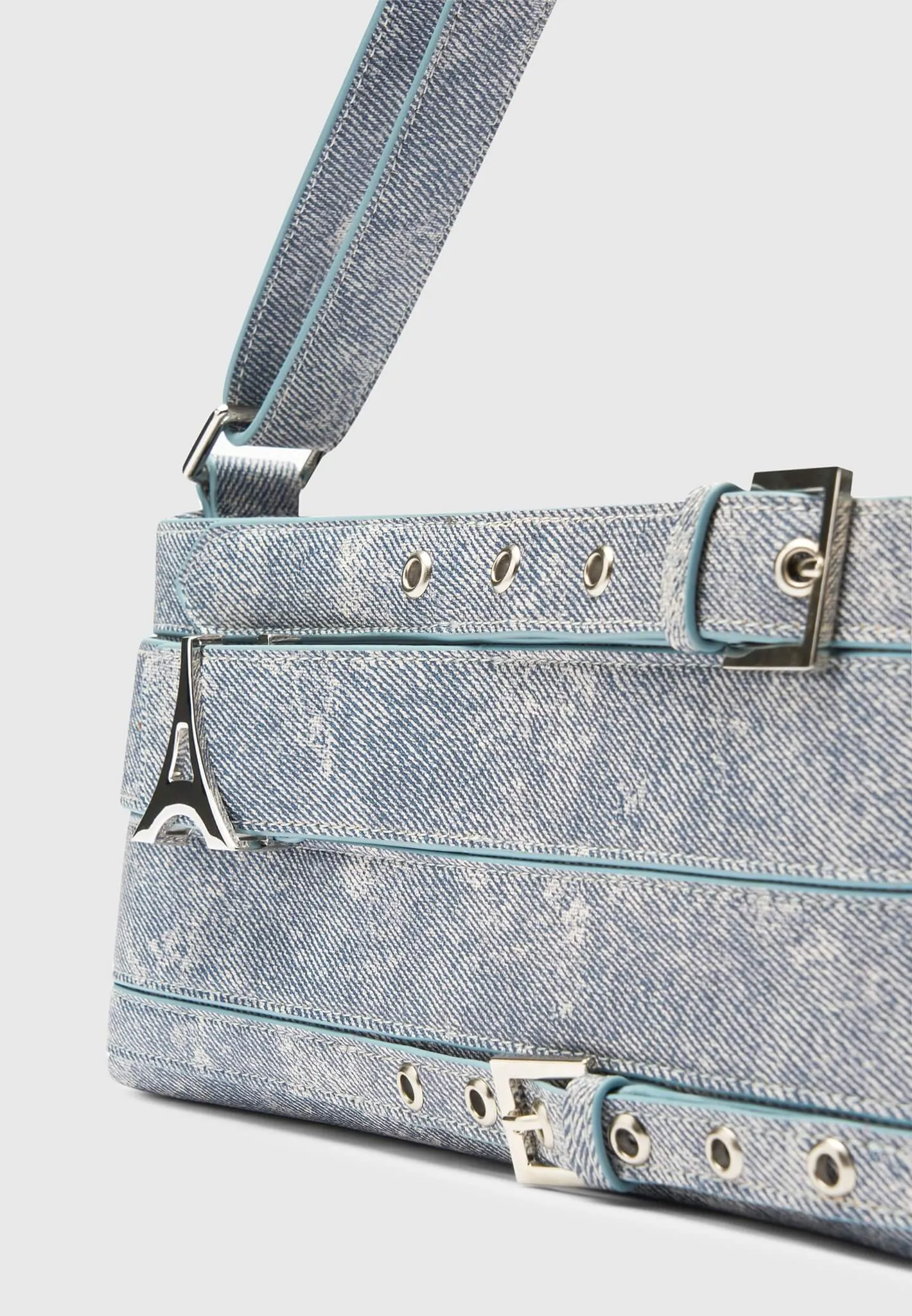 Denim Effect Eiffel Belt Bag - Blue