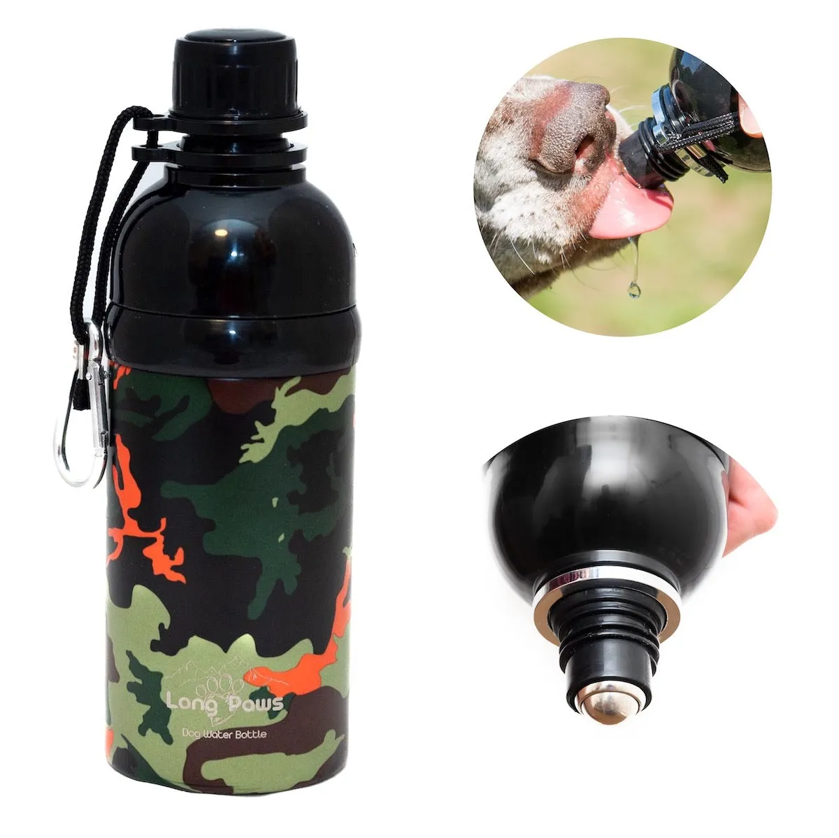 Dog Water Bottle, Lick 'n Flow, Camo