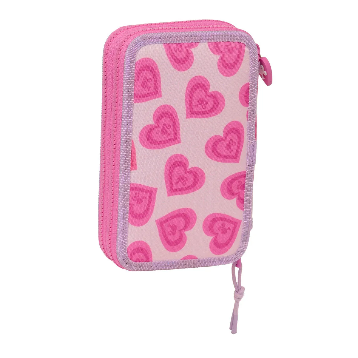 Double Pencil Case Barbie Love Pink 12.5 x 19.5 x 4 cm 28 Pieces