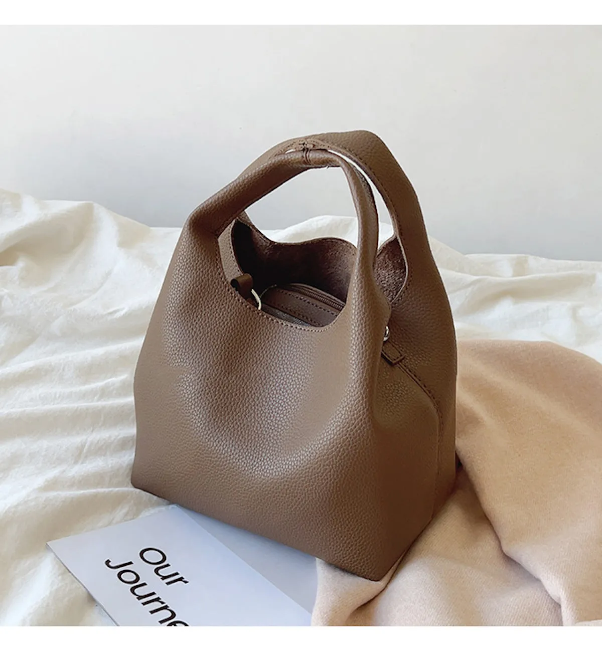 Elena Handbags Soft Leather Bucket Shoulder Bag