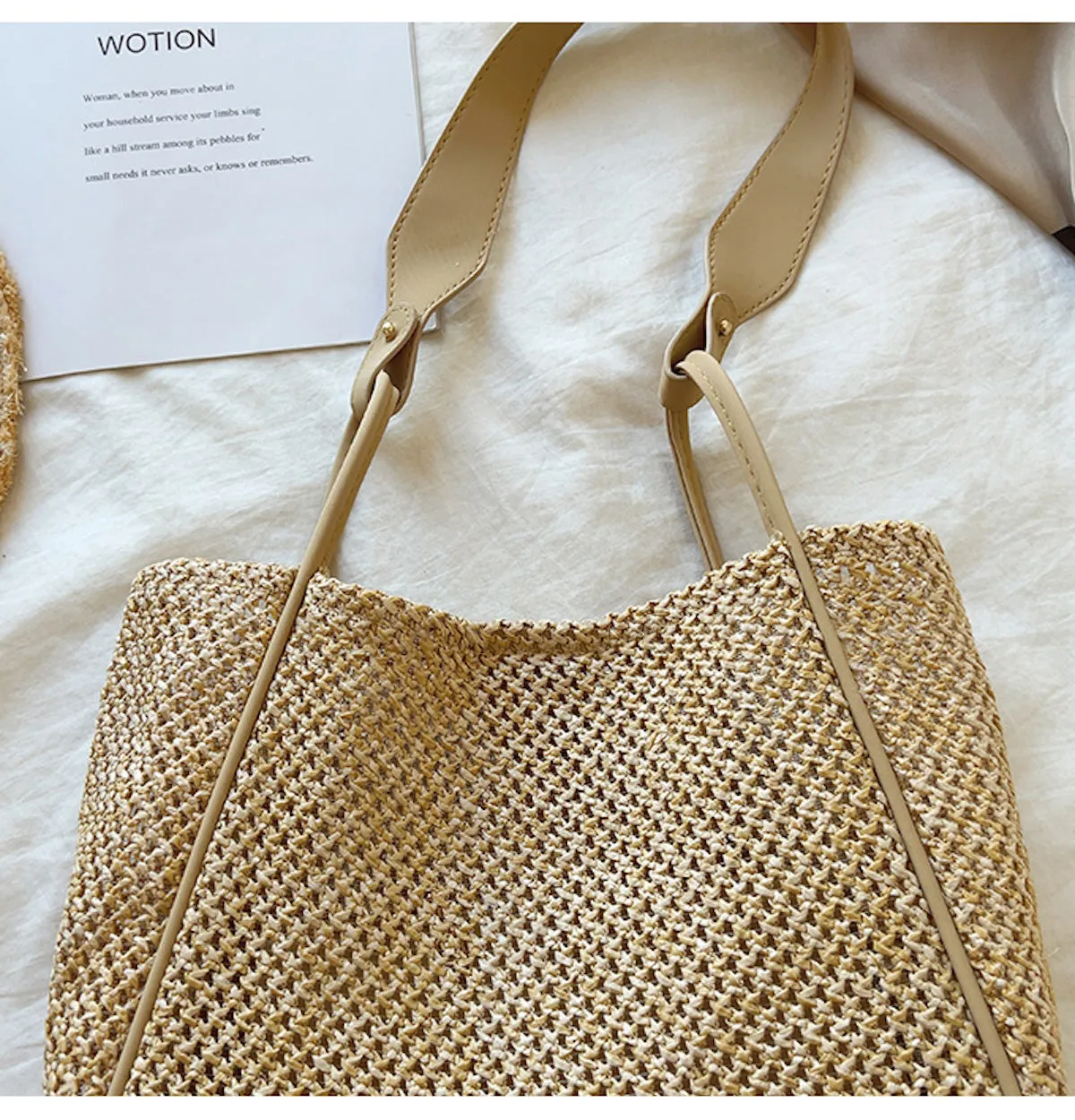 Elena Handbags Straw Woven Work Tote