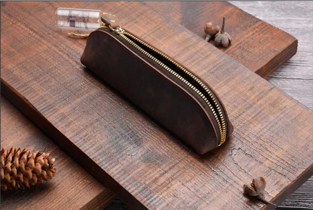 Engraved Leather Pen Sleeve Holder