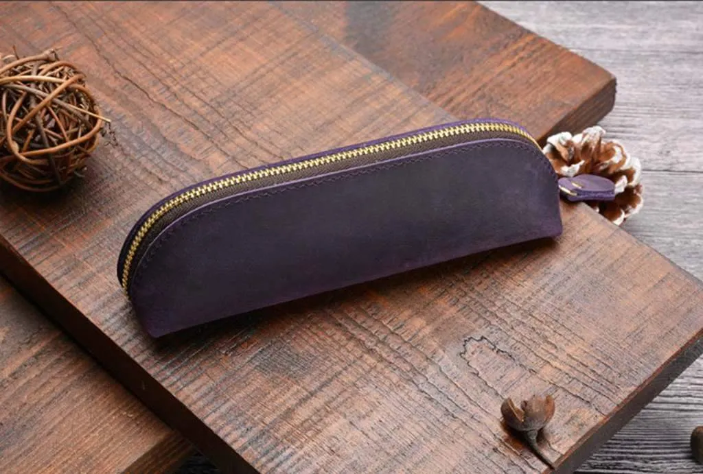 Engraved Leather Pen Sleeve Holder