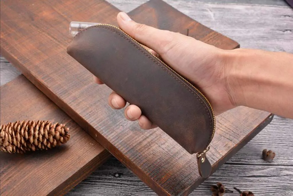 Engraved Leather Pen Sleeve Holder