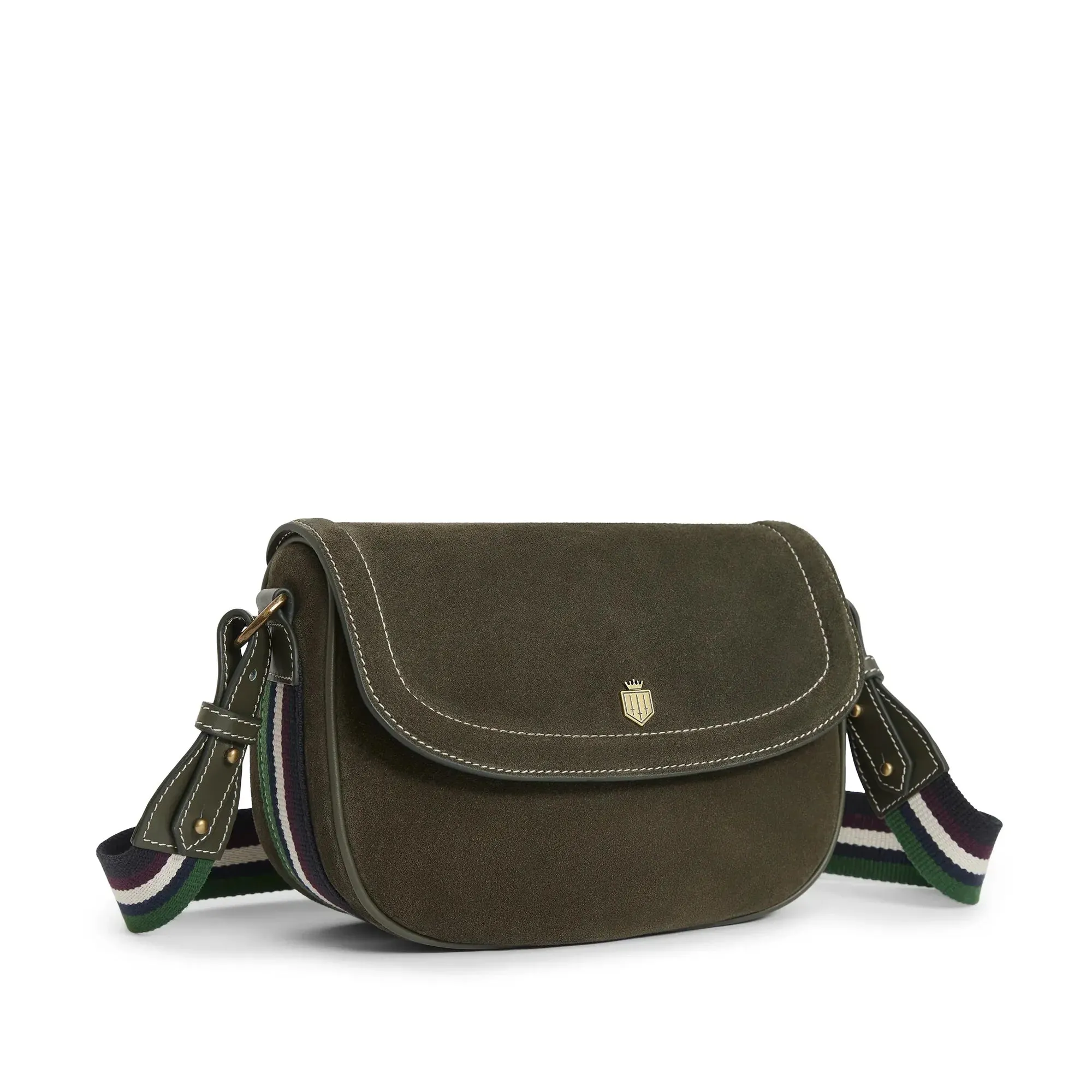 Fairfax & Favor Limited Edition Moss Green Suede Boston Handbag