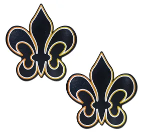 Fleur-de-Lis Pastease -Blk/White/Gold *