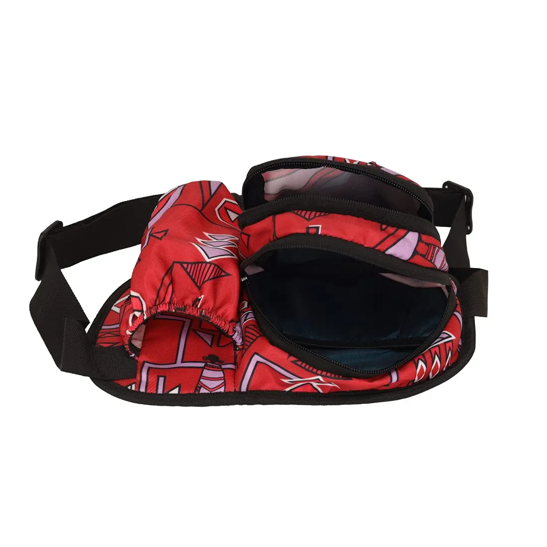 Fly Fashion Printed Multipurpose Travel Waist Pouch Bag Men and Women (Red WP01)