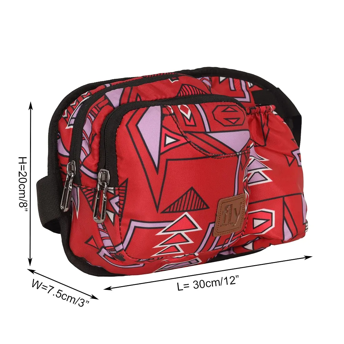 Fly Fashion Printed Multipurpose Travel Waist Pouch Bag Men and Women (Red WP01)