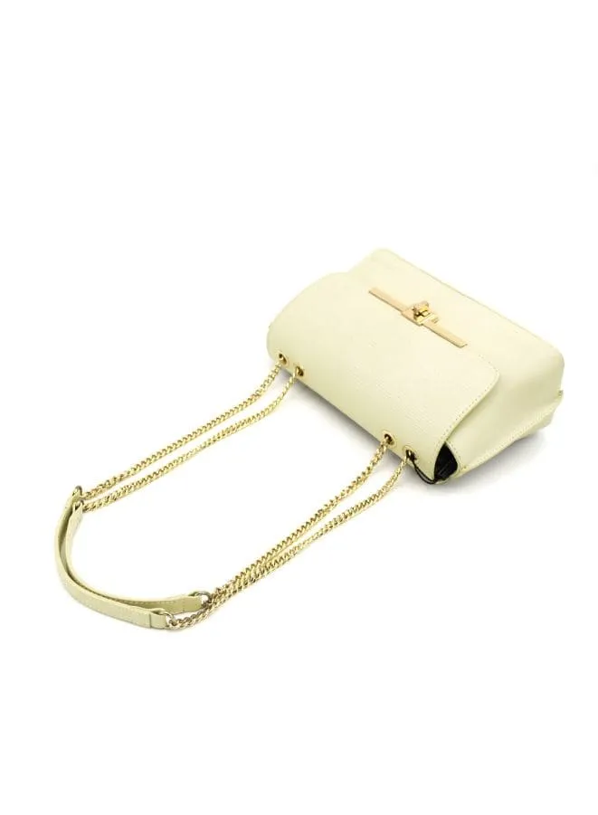 Galitizine Cream Color Women's Purse with adjustable shoulder strap