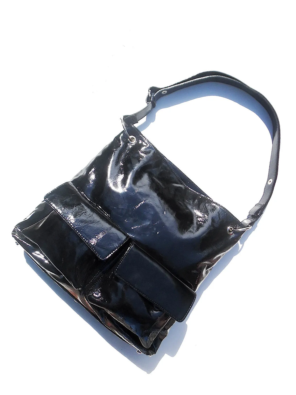 Gapock X Crossbody Travel Bag Patent Leather Wine