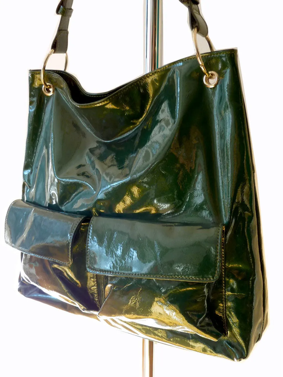 Gapock X Crossbody Travel Bag Patent Leather Wine