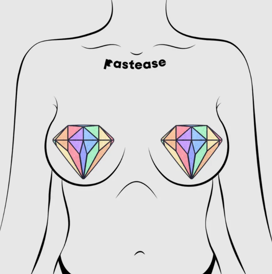 Gem: Pastel Rainbow Diamond Nipple Pasties