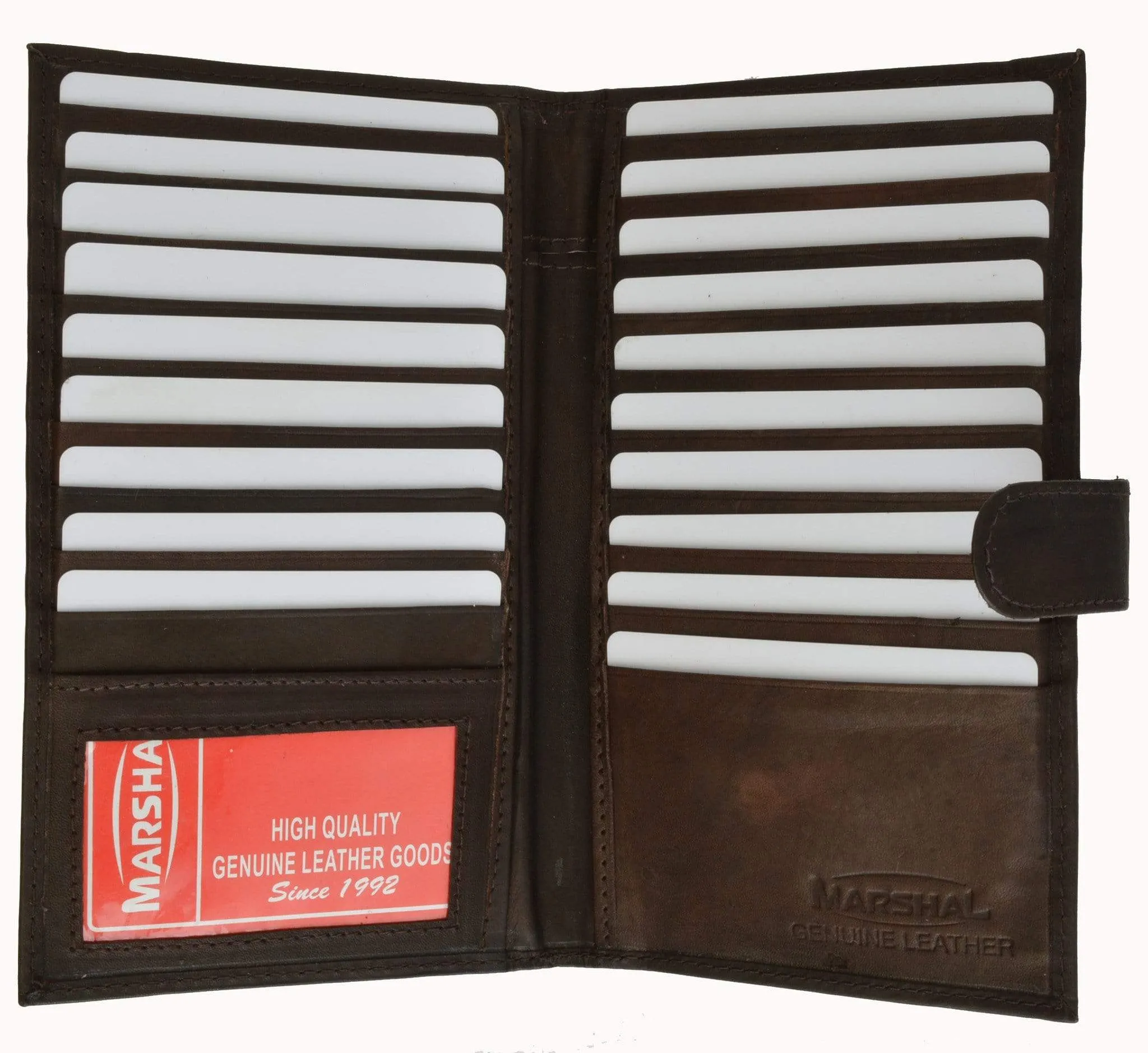 Genuine Leather Bifold Credit Card Holder Wallet With Snap 1629 CF (C)