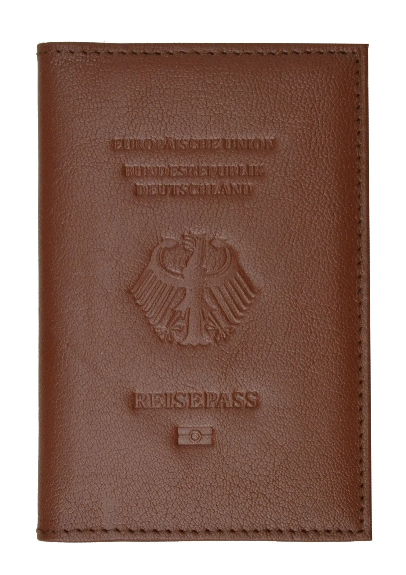 Genuine Leather Passport Wallet Credit card Holder with British Emblem Embossed for International Travel 601 BLIND UK