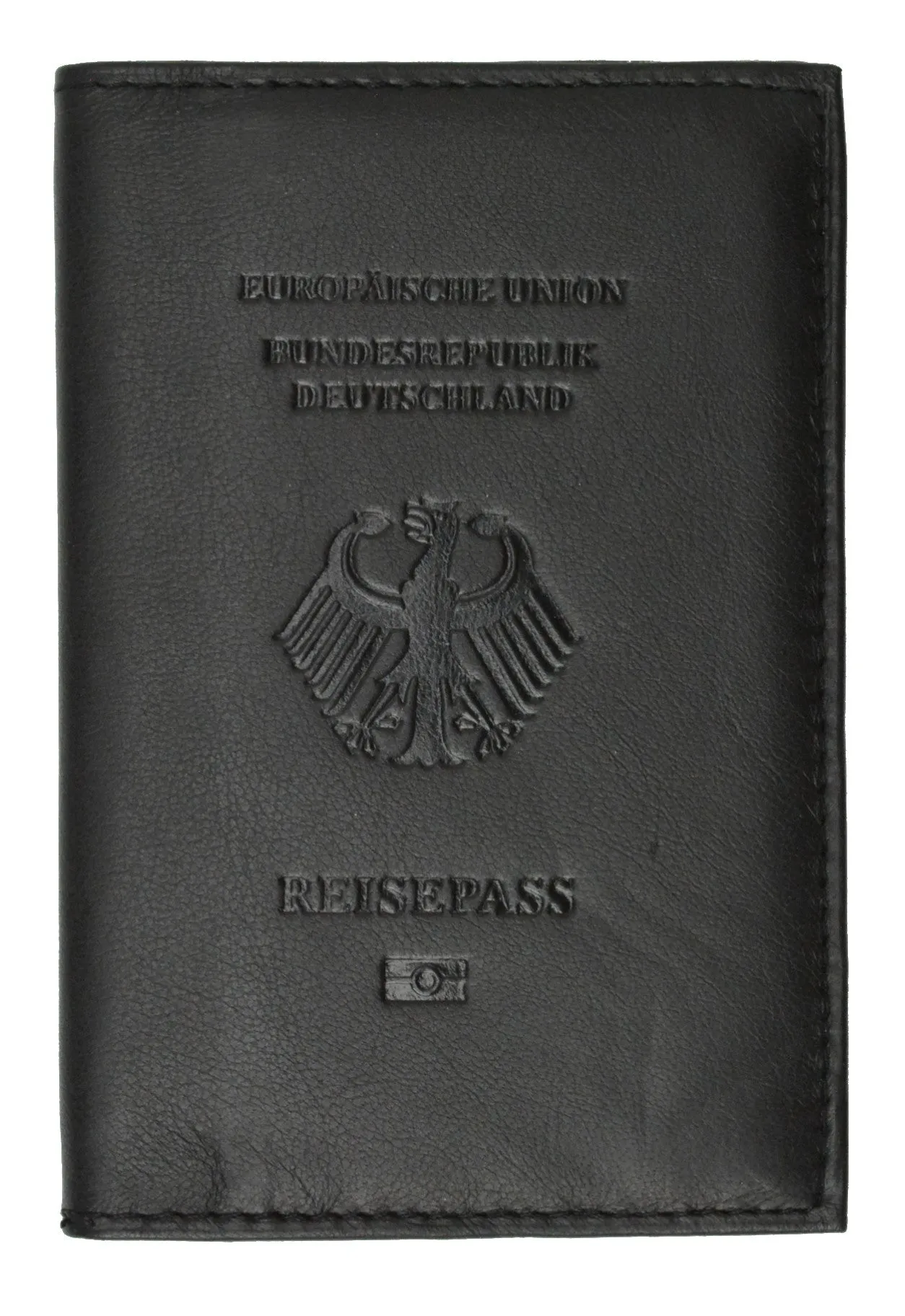 Genuine Leather Passport Wallet Credit card Holder with British Emblem Embossed for International Travel 601 BLIND UK