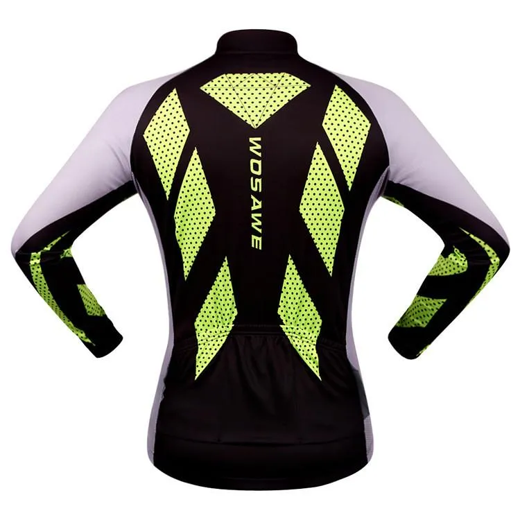 Green Black Long Sleeve Cycling Jersey Top