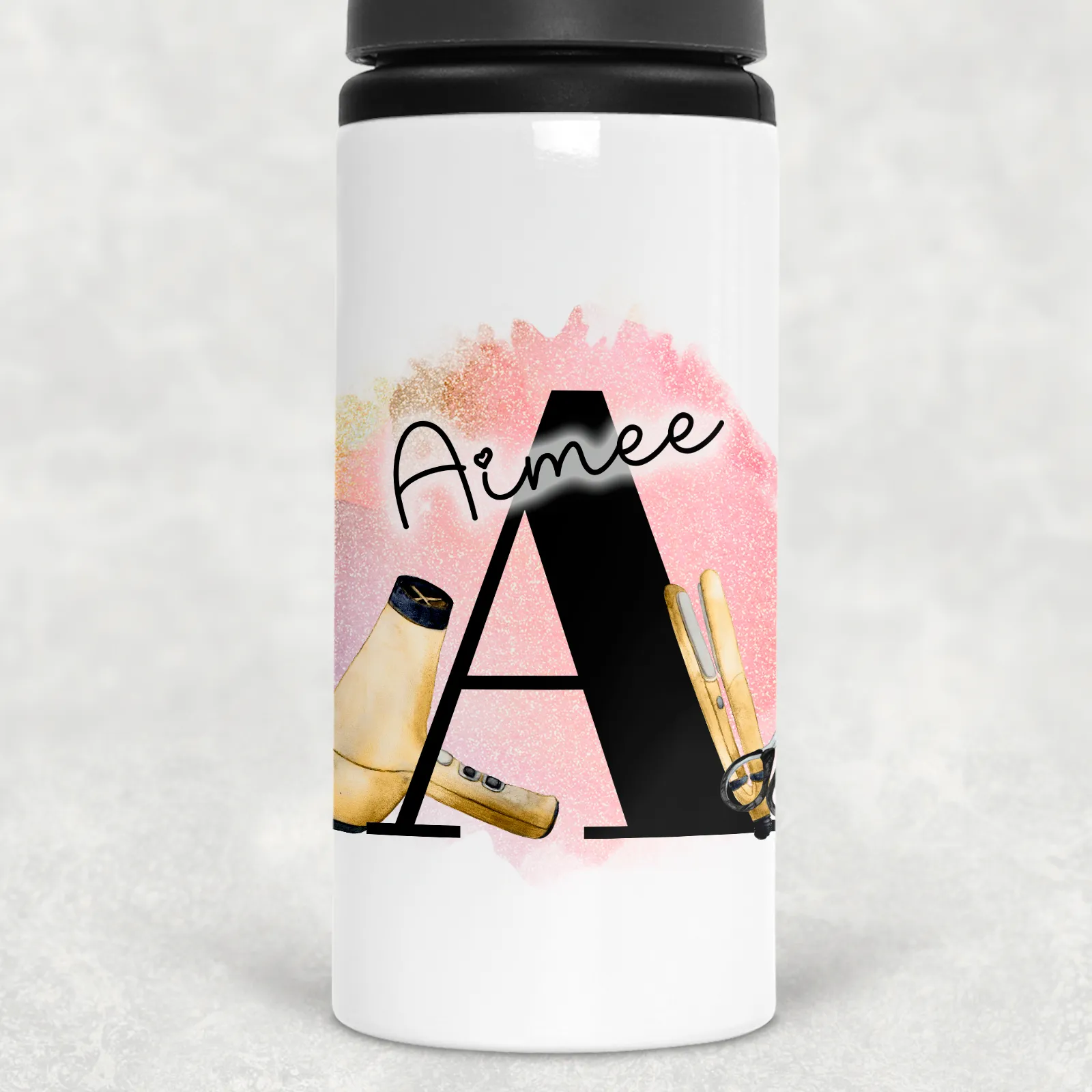 Hairdresser Alphabet Personalised Aluminium Straw Water Bottle 650ml