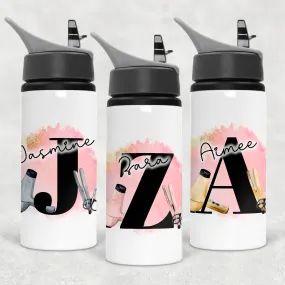 Hairdresser Alphabet Personalised Aluminium Straw Water Bottle 650ml