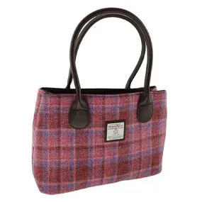 Harris Tweed Classic Handbag Salmon Pink Check