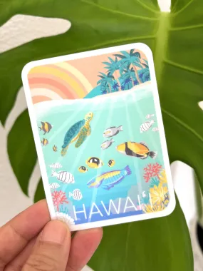 Hawaii Under the Sea  Sticker -Oahu, Maui, Big Island, Kauai