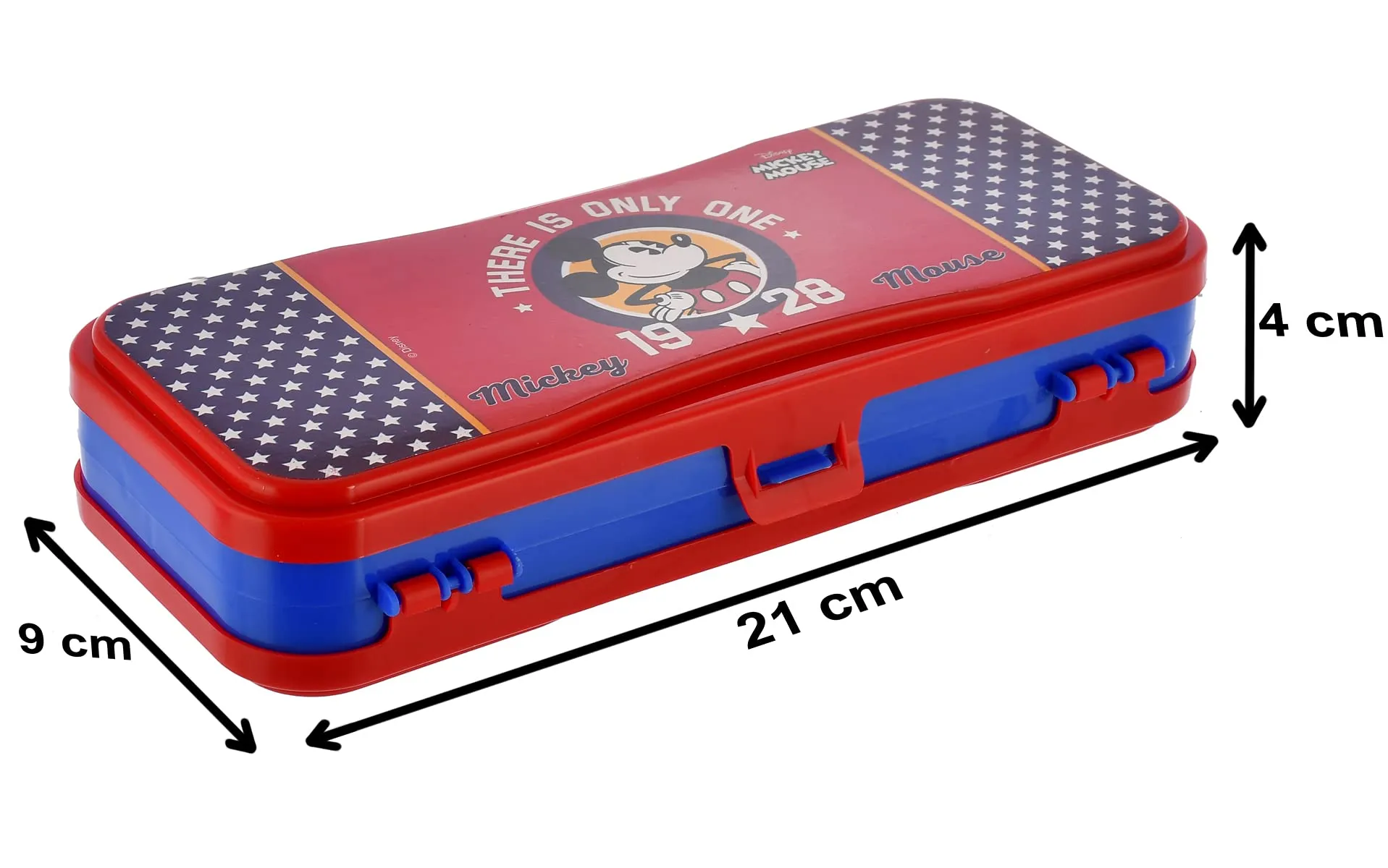 Heart Home Mickey Mouse Printed Double Sided Plastic Pencil Box (Red)